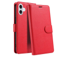 WALLETIP16PLUSROUGE - Etui portefeuille iPhone 16 PLUS coloris ROUGE rabat latéral articulé fonction stand