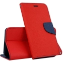 FANCY-P30LITEROUGE - Etui Huawei P30-Lite Fancy-Diary rouge logements cartes fonction stand