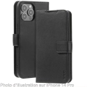 FPGAMMA-A14 - Etui portefeuille Galaxy A14(4G/5G) noir lisse rabat latéral  patte magnétique logements cartes