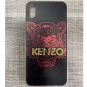 KENZO-XSMAXTIGRERED - Coque Kenzo Paris iPhone XS-Max avec motif tigre rouge lettres KENZO paillettes dorées