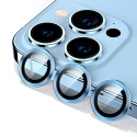 RINGLENS-IP13PROBLEU - Vitre protection appareil photo iPhone 13 Pro / 13 Pro Max verre avec anneau aluminium bleu