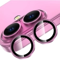 RINGLENS-IP16ROSE - Vitre protection appareil photo iPhone 16 / 16 Plus verre avec anneau aluminium rose