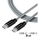 TACT-ROPE-USBCC-30CM - Câble USB-C vers USB-C Ultra robuste en kevlar 30 cm