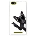 TPU0LENNY3CHIENVBLANC - Coque souple pour Wiko Lenny 3 avec impression Motifs chien à lunettes sur fond blanc