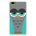 TPU0LENNY3CHOUETTE2 - Coque souple pour Wiko Lenny 3 avec impression Motifs chouette endormie bleue et grise