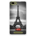 TPU0LENNY3PARIS2CV - Coque souple pour Wiko Lenny 3 avec impression Motifs Paris et 2CV rouge