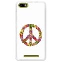 TPU0LENNY3PEACELOVE - Coque souple pour Wiko Lenny 3 avec impression Motifs Peace and Love fleuri