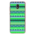 TPU0LENNY5AZTEQUEBLEUVER - Coque souple pour Wiko Lenny 5 avec impression Motifs aztèque bleu et vert