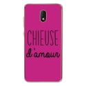 TPU0LENNY5CHIEUSEFUSHIA - Coque souple pour Wiko Lenny 5 avec impression Motifs Chieuse d'Amour fushia