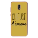 TPU0LENNY5CHIEUSEOR - Coque souple pour Wiko Lenny 5 avec impression Motifs Chieuse d'Amour or