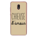 TPU0LENNY5CHIEUSETAUPE - Coque souple pour Wiko Lenny 5 avec impression Motifs Chieuse d'Amour taupe