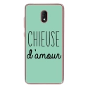 TPU0LENNY5CHIEUSETURQUOISE - Coque souple pour Wiko Lenny 5 avec impression Motifs Chieuse d'Amour turquoise