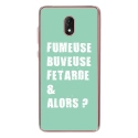 TPU0LENNY5FUMEUSETURQUOISE - Coque souple pour Wiko Lenny 5 avec impression Motifs fumeuse et alors turquoise