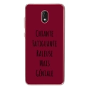 TPU0LENNY5GENIALEBORDEAU - Coque souple pour Wiko Lenny 5 avec impression Motifs Chiante mais Géniale bordeau