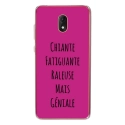 TPU0LENNY5GENIALEFUSHIA - Coque souple pour Wiko Lenny 5 avec impression Motifs Chiante mais Géniale fushia