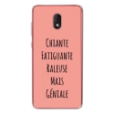 TPU0LENNY5GENIALEROSE - Coque souple pour Wiko Lenny 5 avec impression Motifs Chiante mais Géniale rose