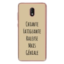 TPU0LENNY5GENIALETAUPE - Coque souple pour Wiko Lenny 5 avec impression Motifs Chiante mais Géniale taupe