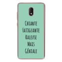 TPU0LENNY5GENIALETURQUOISE - Coque souple pour Wiko Lenny 5 avec impression Motifs Chiante mais Géniale turquoise