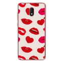 TPU0LENNY5LIPS - Coque souple pour Wiko Lenny 5 avec impression Motifs lèvres et coeurs rouges