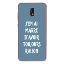 TPU0LENNY5RAISONBLEU - Coque souple pour Wiko Lenny 5 avec impression Motifs marre d'avoir raison bleu