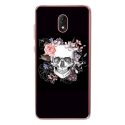 TPU0LENNY5SKULLFLOWER - Coque souple pour Wiko Lenny 5 avec impression Motifs skull fleuri