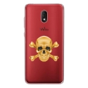 TPU0LENNY5SKULLOR - Coque souple pour Wiko Lenny 5 avec impression Motifs tête de mort aspect or