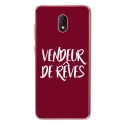 TPU0LENNY5VENDREVEBORDEAU - Coque souple pour Wiko Lenny 5 avec impression Motifs vendeur de rêves bordeau