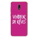 TPU0LENNY5VENDREVEFUSHIA - Coque souple pour Wiko Lenny 5 avec impression Motifs vendeur de rêves fushia