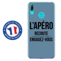 TPU0Y72019APEROBLEU - Coque souple pour Huawei Y7 (2019) avec impression Motifs l'apéro recrute bleu