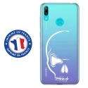 TPU0Y72019CRANE - Coque souple pour Huawei Y7 (2019) avec impression Motifs crâne blanc