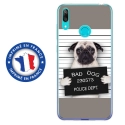 TPU0Y72019DOGPRISONTRISTE - Coque souple pour Huawei Y7 (2019) avec impression Motifs bulldog prisonnier