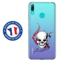 TPU0Y72019SKULLTRIBAL - Coque souple pour Huawei Y7 (2019) avec impression Motifs tête de mort sur fond tribal