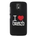 TPU1DES526COEURBREIZH - Coque souple pour HTC Desire 526 avec impression Motifs coeur rouge I Love Breizh