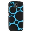 TPU1DES526RONDSBLEUS - Coque souple pour HTC Desire 526 avec impression Motifs ronds bleus