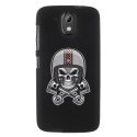 TPU1DES526SKULLCASQUE - Coque souple pour HTC Desire 526 avec impression Motifs tête de mort avec un casque de moto