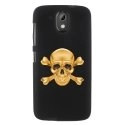 TPU1DES526SKULLOR - Coque souple pour HTC Desire 526 avec impression Motifs tête de mort aspect or