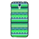 TPU1DES620AZTEQUEBLEUVER - Coque souple pour HTC Desire 620 avec impression Motifs aztèque bleu et vert