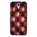 TPU1DES620CAPITON - Coque souple pour HTC Desire 620 avec impression Motifs effet capitonné bordeau