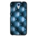 TPU1DES620CAPITONBLEU - Coque souple pour HTC Desire 620 avec impression Motifs effet capitonné bleu