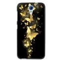 TPU1DES620PAPILLONSDORES - Coque souple pour HTC Desire 620 avec impression Motifs papillons dorés