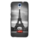 TPU1DES620PARIS2CV - Coque souple pour HTC Desire 620 avec impression Motifs Paris et 2CV rouge