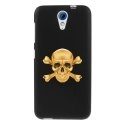 TPU1DES620SKULLOR - Coque souple pour HTC Desire 620 avec impression Motifs tête de mort aspect or