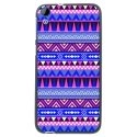 TPU1DES820AZTEQUEBLEUVIOLET - Coque Souple en gel noir pour HTC Desire 820 avec impression Motifs aztèque bleu et violet