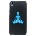 TPU1DES820BOUDDHABLEU - Coque Souple en gel noir pour HTC Desire 820 avec impression Motifs bouddha bleu