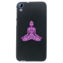 TPU1DES820BOUDDHAMAUVE - Coque Souple en gel noir pour HTC Desire 820 avec impression Motifs bouddha mauve