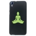 TPU1DES820BOUDDHAVERT - Coque Souple en gel noir pour HTC Desire 820 avec impression Motifs bouddha vert