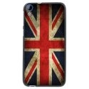 TPU1DES820DRAPUKVINTAGE - Coque Souple en gel noir pour HTC Desire 820 avec impression Motifs drapeau UK vintage