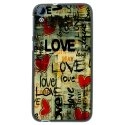 TPU1DES820LOVEVINTAGE - Coque Souple en gel noir pour HTC Desire 820 avec impression Motifs Love Vintage