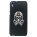 TPU1DES820SKULLMOTO - Coque Souple en gel noir pour HTC Desire 820 avec impression Motifs tête de mort avec un casque de 