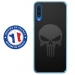 TPU0GALA70SKULLCARBONE - Coque souple pour Samsung Galaxy A70 avec impression Motifs tête de mort sur fond carbone